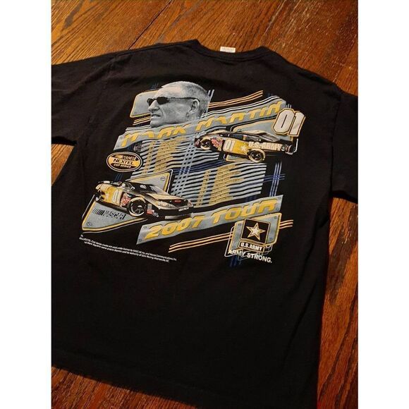 Large Mark Martin Nascar Nextel Cup US Navy Car Ginn Racing 2007 Tour Tee TShirt - Picture 3 of 4